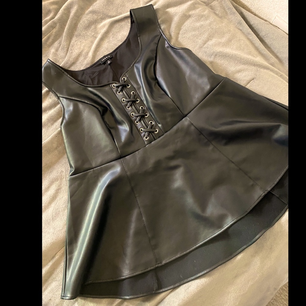 Torrid pleather peplum top size 2 (2x)